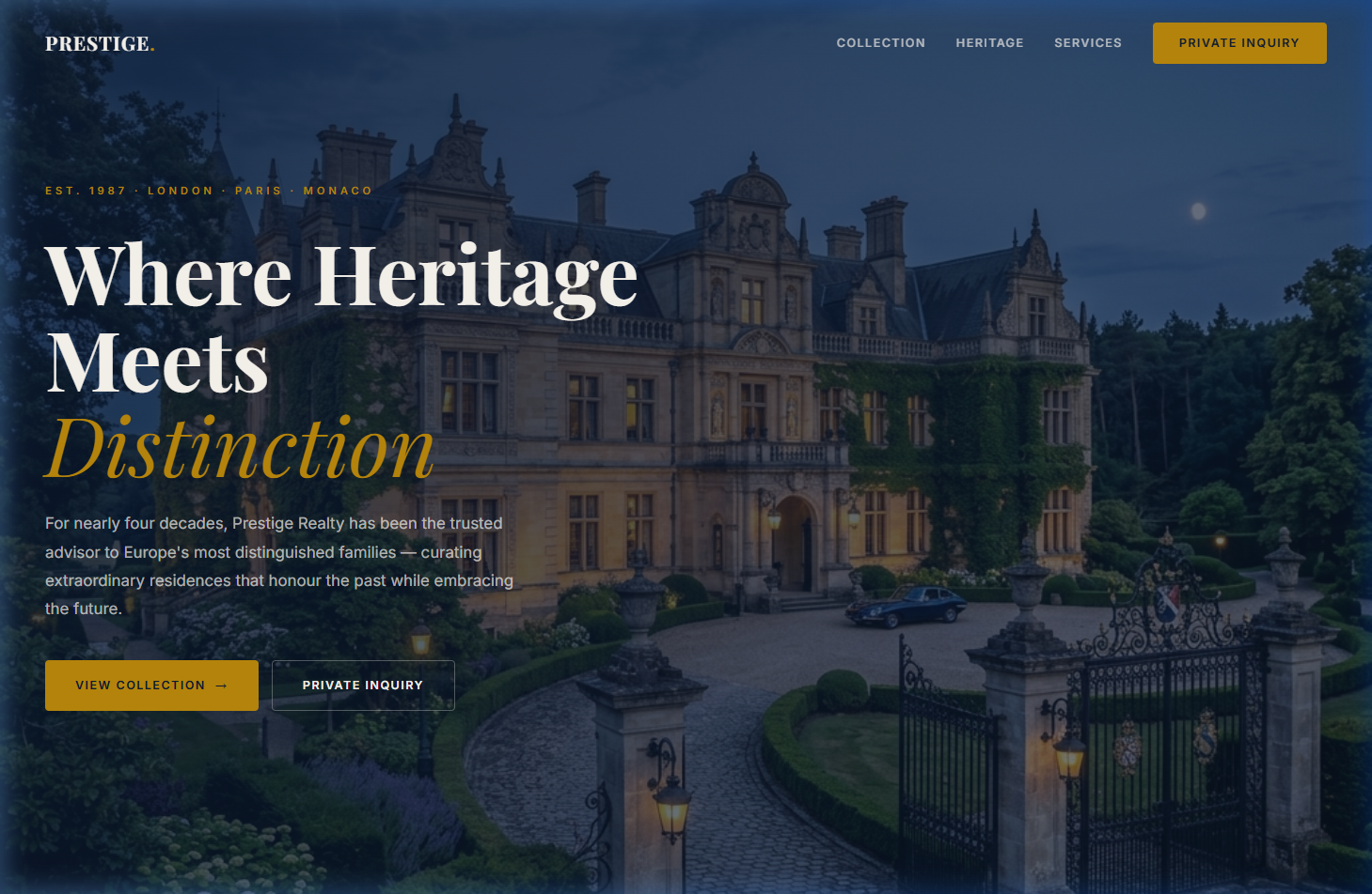 Prestige Realty — Premium Property Template