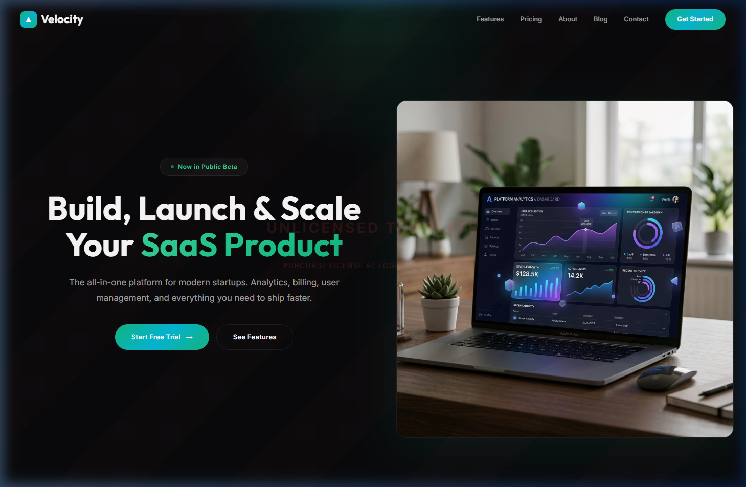 Velocity App — Mobile App Landing Template