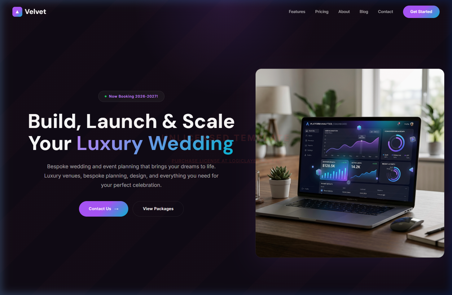 Velvet Weddings — Modern Wedding Template