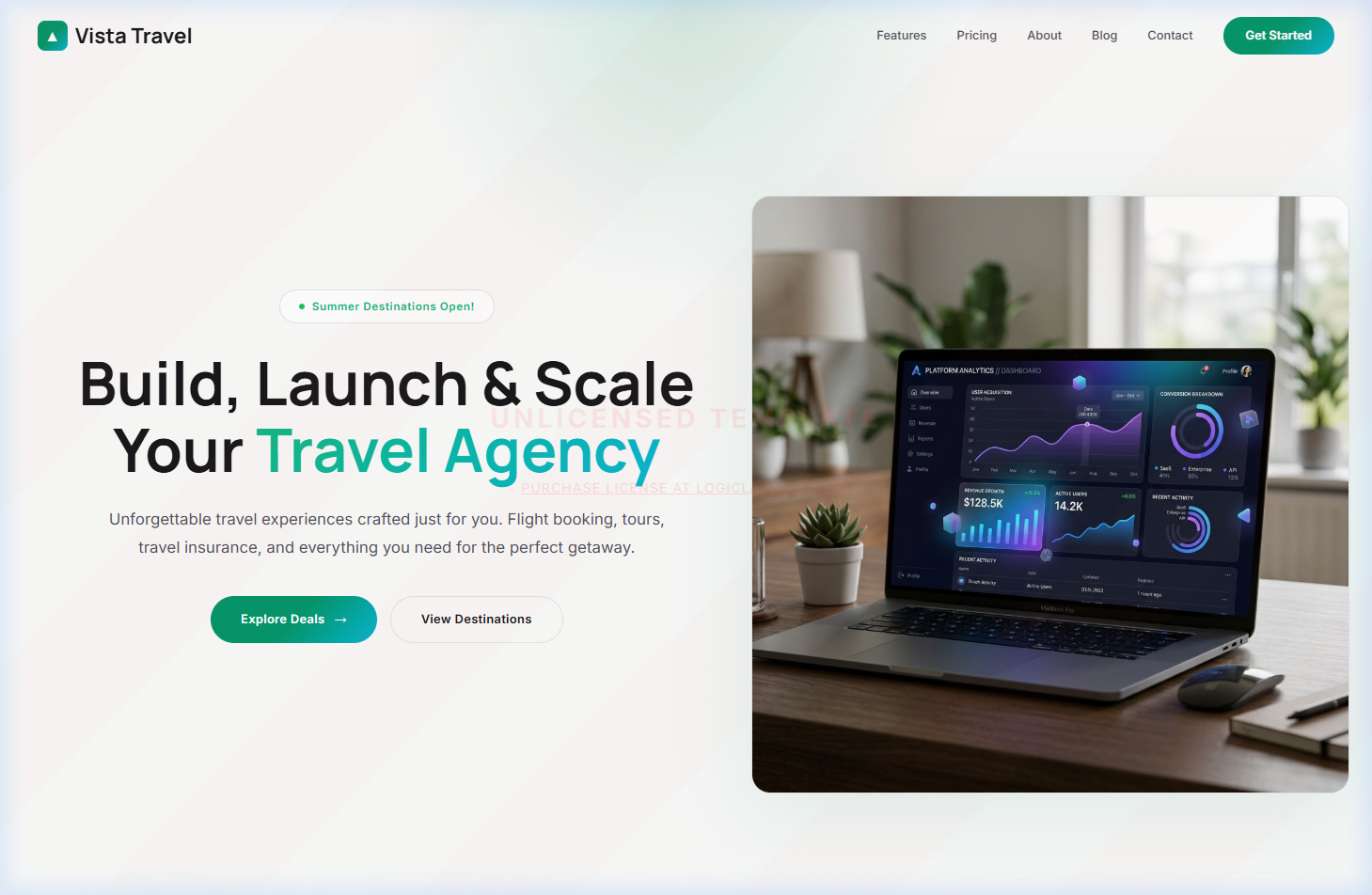 Vista Travel — Travel Blog Template